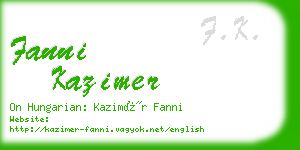 fanni kazimer business card